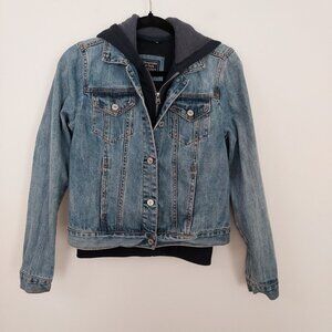 Abercrombie & Fitch Hoodie Lined Denim Jacket